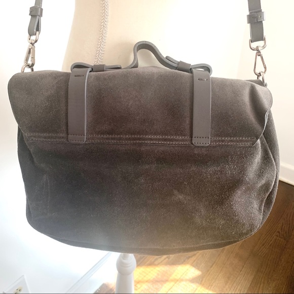 Lia Numa gray suede cross body satchel purse - Picture 6 of 7
